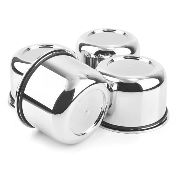 Rhinotuning 4PCS 3.25" Hub 2.32" H Push Wheel Center Caps Chrome Silver for Truck Trailer Wheels Rims