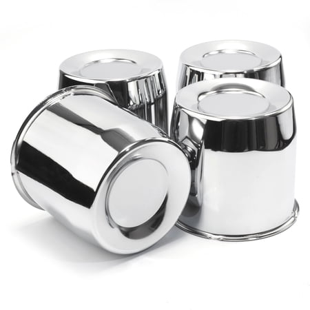 Rhinotuning Push Thru Center caps 5.12" Hub 4.72" H for Truck Trailer Rims Chrome 4PCS