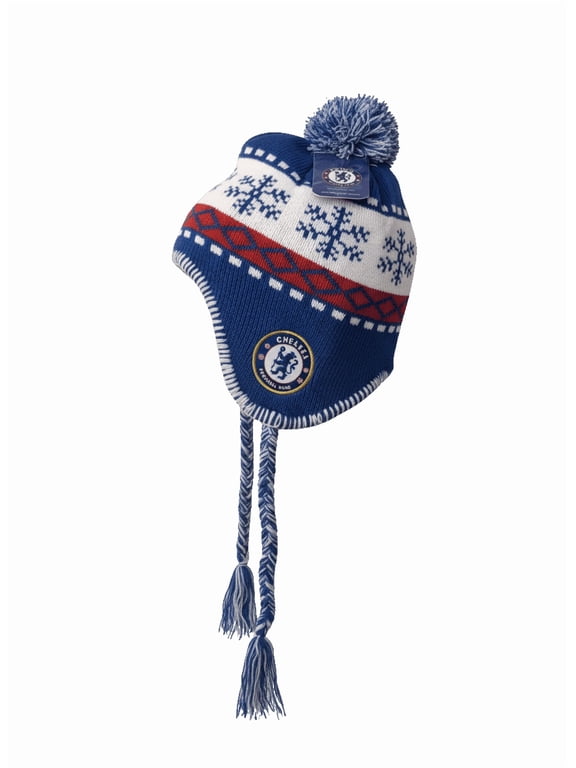 Chelsea Soccer Beanie, 100% Acrylic Peruvian Style Winter Hat