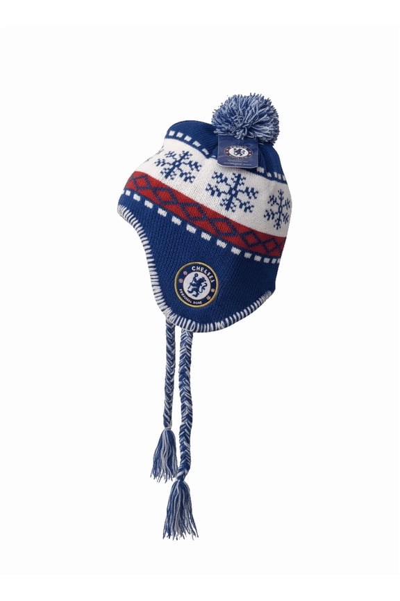 Chelsea Soccer Beanie, 100% Acrylic Peruvian Style Winter Hat