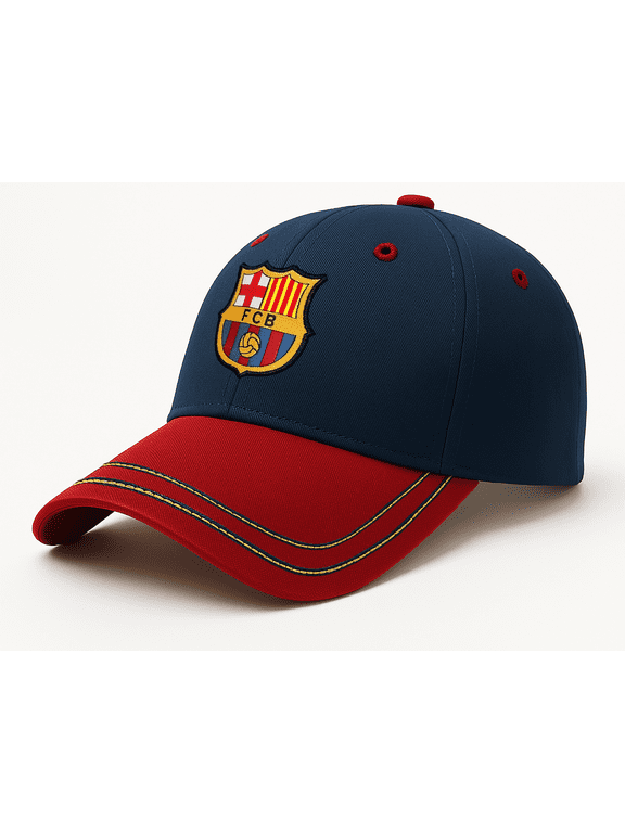 FC Barcelona Cotton Adjustable Baseball Cap, Blue, 1 Count
