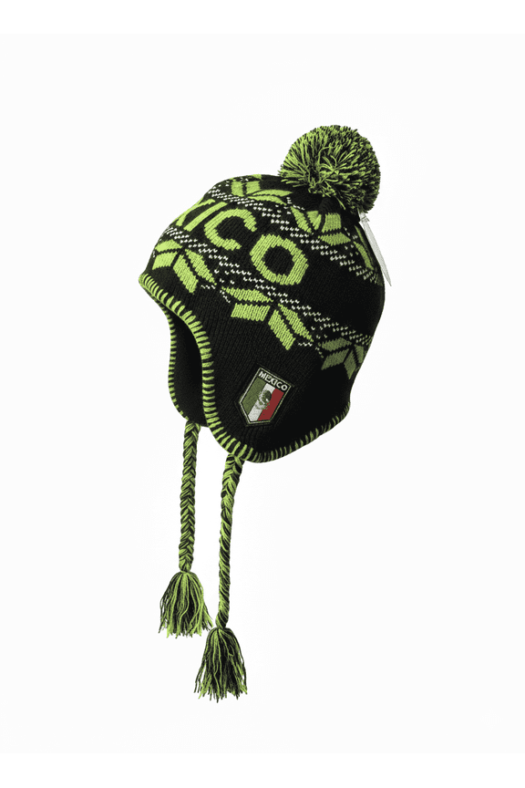 Mexico Soccer Fan Peruvian Winter Beanie Hat, 100% Acrylic