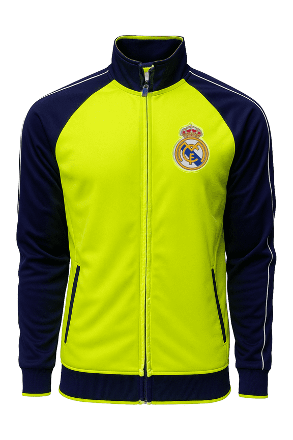 Officially Licensed Real Madrid CF Neon Yellow & Navy Track Jacket