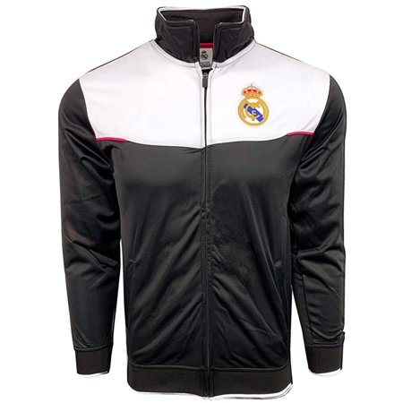 Rhinox Real Madrid Soccer Track Jacket, Polyester, Black, YS-AXL
