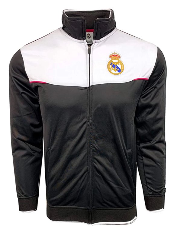 Real Madrid Soccer Track Jacket, Polyester, Black, YS-AXL