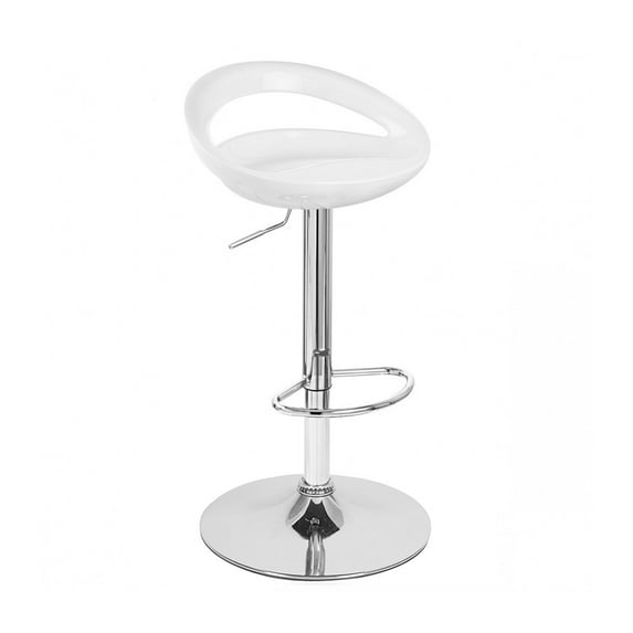 Rho Contemporary Adjustable Barstool - Vanilla White