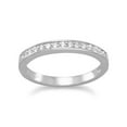thumbnail image 1 of Rhod. P. Sterling Silver Thin Band Ring Cubic Zirconias Across Top 2mm Wide - Size 6, 1 of 2