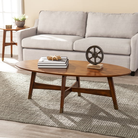 SEI Rhoda Oval Midcentury Modern Coffee Table