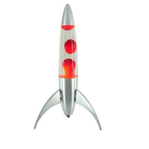 Rhode Island 18 inch Novelty Retro Rocket Lava Lamp, Red Wax