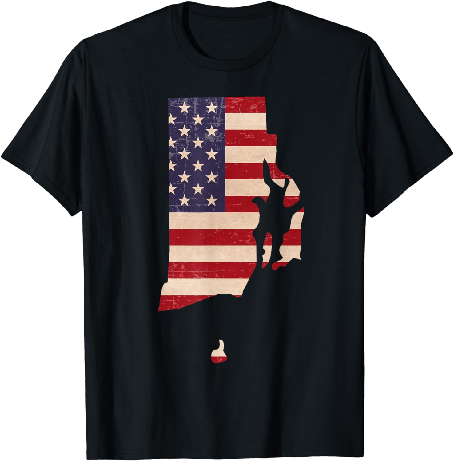 T-shirt Rhode Island Pride - Motif Ancre Et Phare - Couleurs Bleu Marine, Jaune Citron, Corail Sur Fond Noir