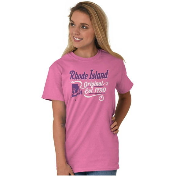 Rhode Island Anchor State Shape Cute Women's Plus Size Graphic Tee Brisco Brands 3X