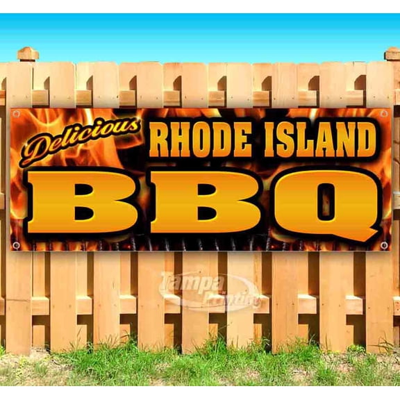 Rhode Island BBQ 13 oz Vinyl Banner With Metal Grommets