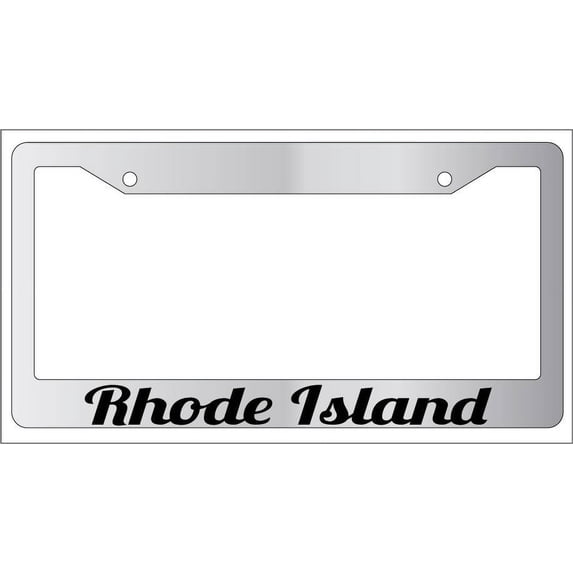 Rhode Island Chrome Plastic License Plate Frame