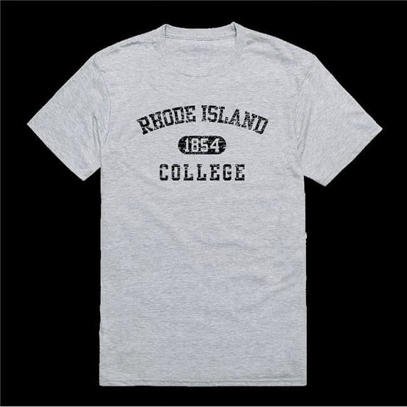 Rhode Island College Anchormen Distressed Arch T-Shirt, Heather Grey - Small