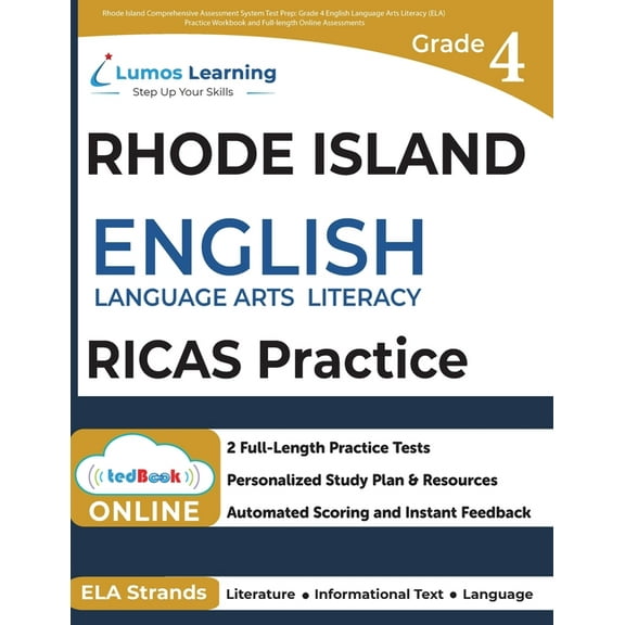 Rhode Island Comprehensive Assessment System Test Prep: Grade 4 English Language Arts Literacy (ELA) Practice Workbook a, (Paperback)