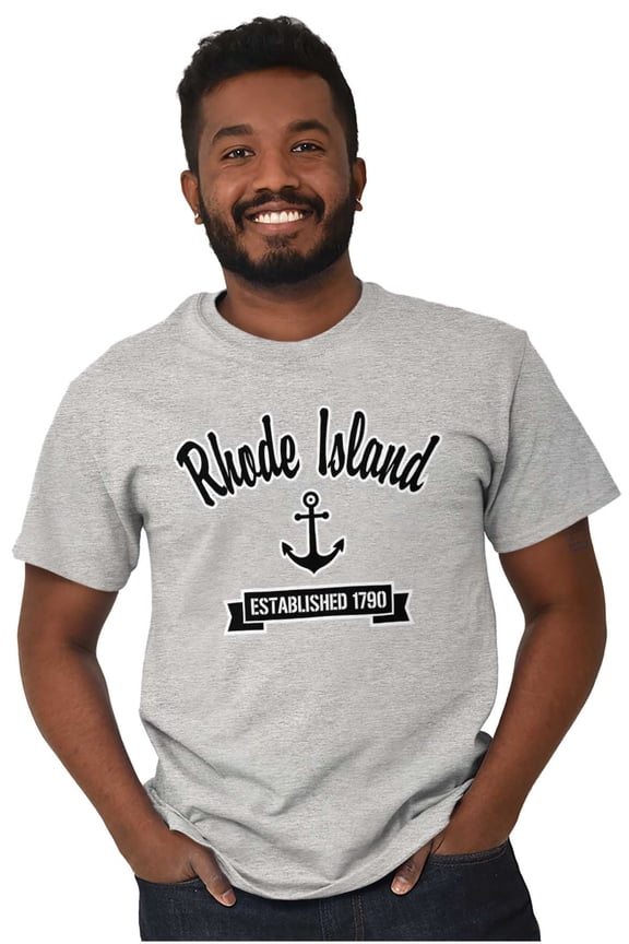 Rhode Island Cute Anchor Souvenir Men's Graphic T Shirt Tees Brisco Brands X