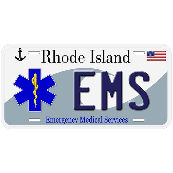 Rhode Island EMS Novelty Car Auto License Plate