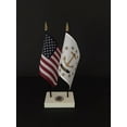 thumbnail image 1 of Rhode Island Executive Desk Set; Two 4x6 Inch Flags, White Base with US Seal, 1 of 2