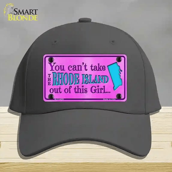 Rhode Island Girl Novelty License Plate Hat Cotton Charcoal