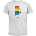 thumbnail image 1 of Rhode Island LGBT Gay Pride Rainbow White Adult T-Shirt - Small, 1 of 1