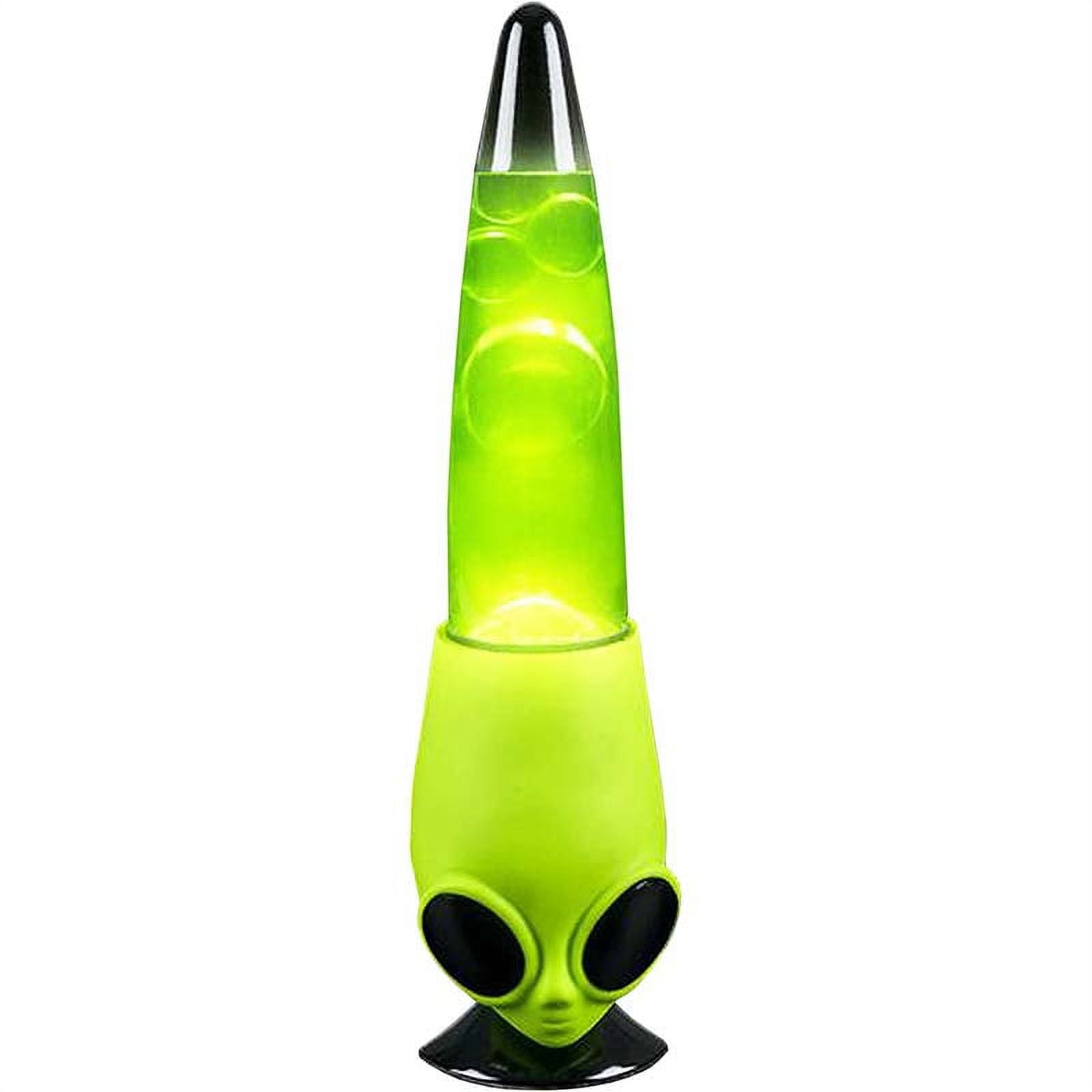 Rhode Island Novelty 13" Alien Head Wax Motion Lava Lamps, Green Wax in Clear Liquid
