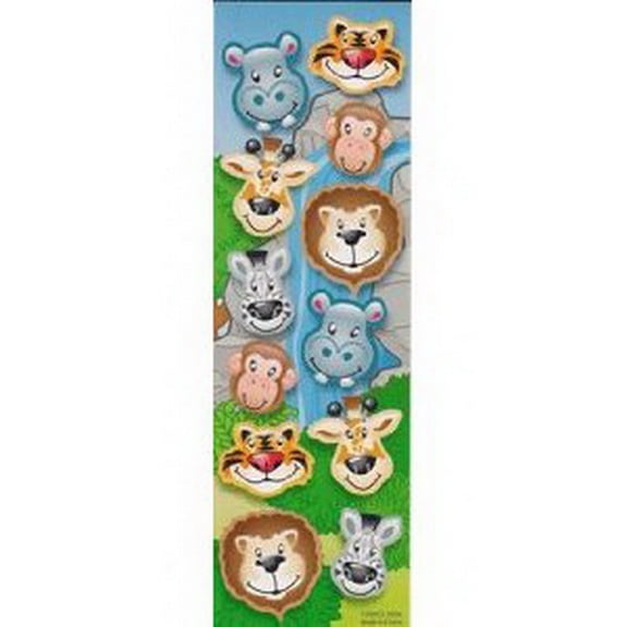 New Set of 144 Assorted Zoo Animal Lion Giraffe Monkey Zebra Stickers