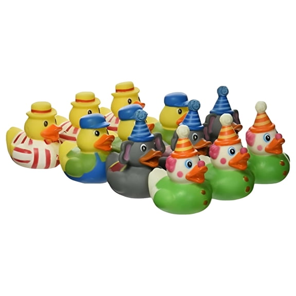 Rhode Island Novelty 2 Inch Carnival Rubber Ducks, Duck Pond Game Prizes, 12 Pack
