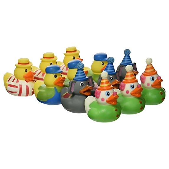 Rhode Island Novelty 2 Inch Carnival Rubber Ducks, Duck Pond Game Prizes, 12 Pack