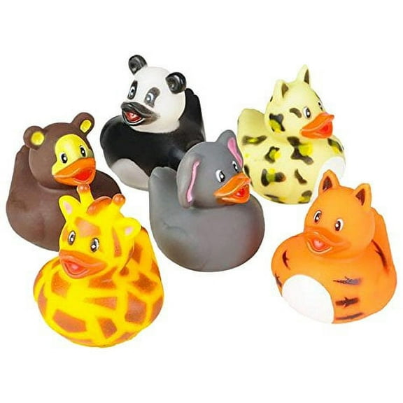 Rhode Island Novelty 2" Zoo Animal Rubber Ducks (12 Piece)