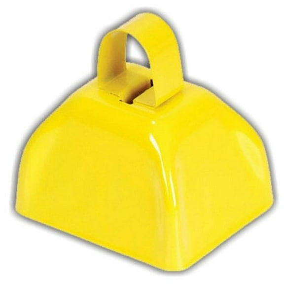 Rhode Island Novelty 3 Inch Yellow Metal Cowbells, One Dozen per Order