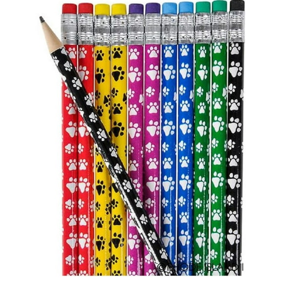 Rhode Island Novelty 7.5 Inch Paw Print Pencils, Pack of 96