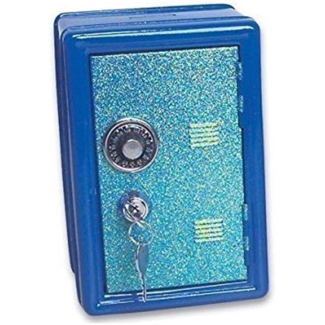 Rhode Island Novelty 7 Inch Glitter Locker Safe Bank, One Piece per