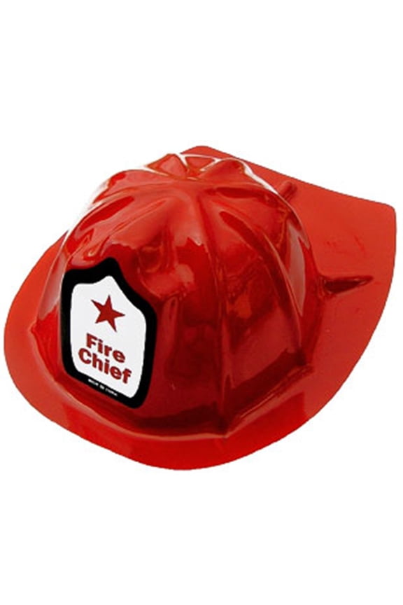 Set of 12 Adult's Plastic Fireman Fire Chief Party Hat
