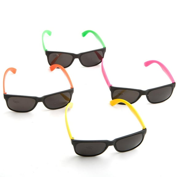 Rhode Island Novelty Assorted Neon Sunglasses, Pack of 12
