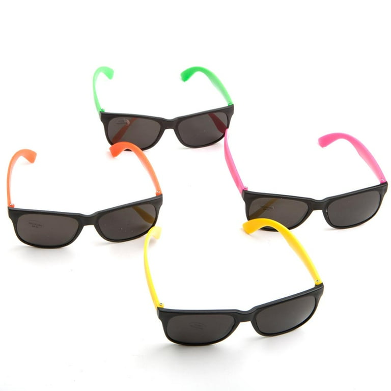 Blockbuster Costumes Assorted Neon Sunglasses, Retro 80s-90s Style