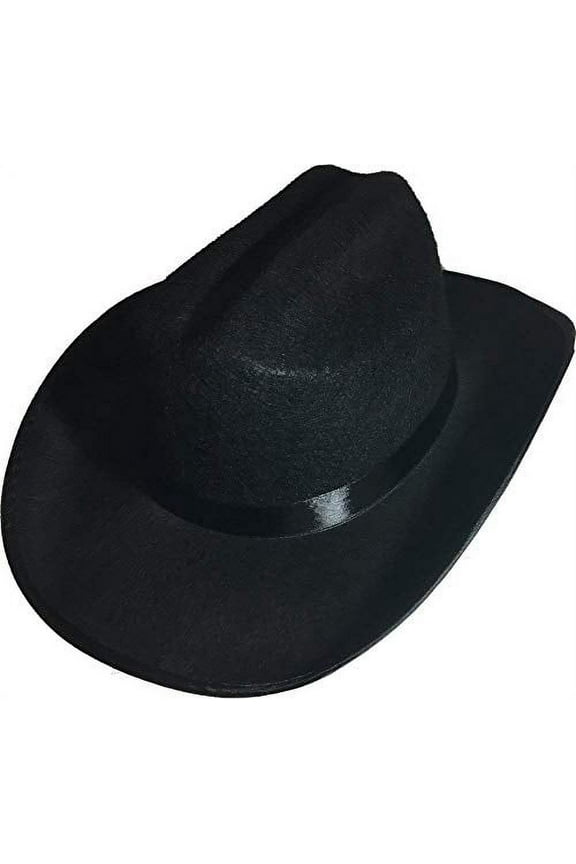 Black Cowboy Felt Hat Youth Size, One Per Order