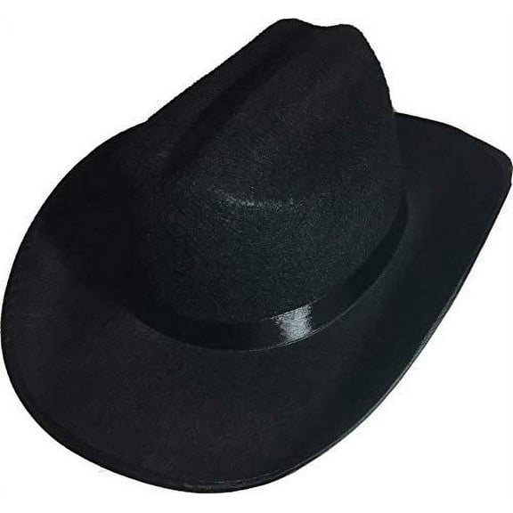 Rhode Island Novelty Black Cowboy Felt Hat Youth Size, One Per Order