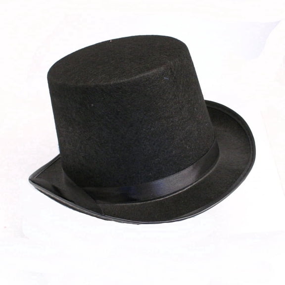 Rhode Island Novelty Black Felt Top Hat, 6 Inch Adult Costume Hat for Birthdays, New Year's & Photos