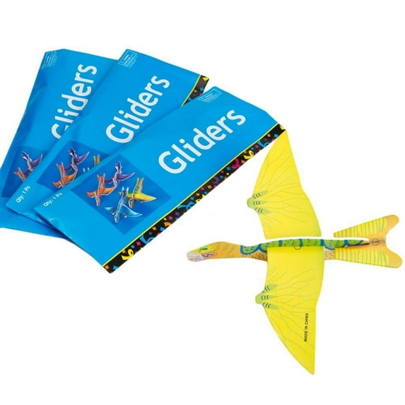 Lot of 48 Halloween Trick or Treat 8" Foam Gliders Planes Dinosaur Toys