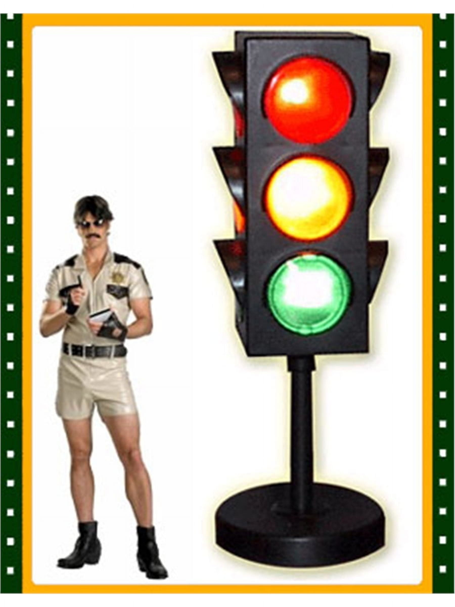 Black 8-Inch Traffic Light Table Lamp for Kids
