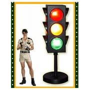 Traffic Light Table Lamp, 8 Inch Blinking LED Desk Light, Novelty Lamp for Game Rooms & Parties
