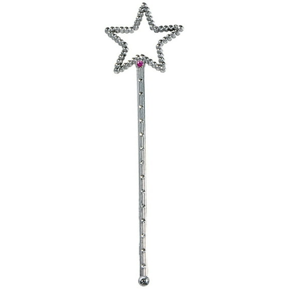 Rhode Island Novelty Fairy Princess Queen Silver Magic Star Wand Scepter Halloween Costume Accessory