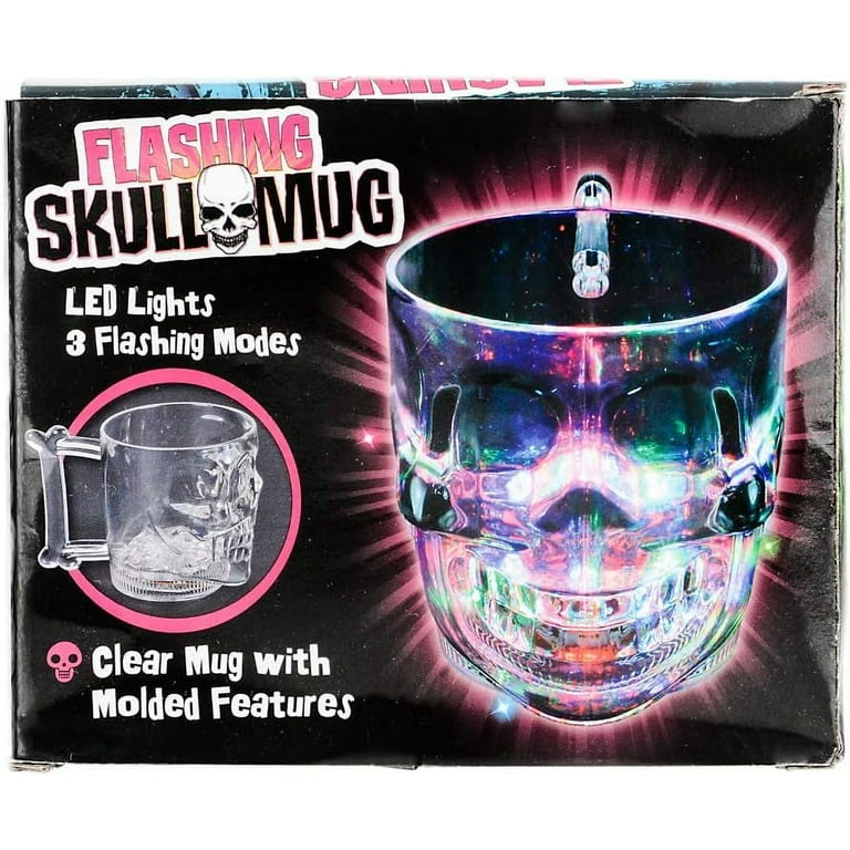 Rhode Island Novelty Flashing Skull Mug - Unique Lights Drinking