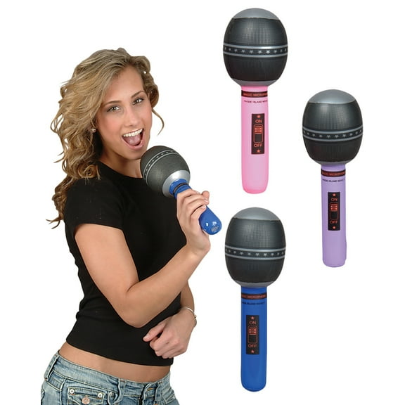 Inflatable Pop Star Singer Prop Microphone Costume Accessory
