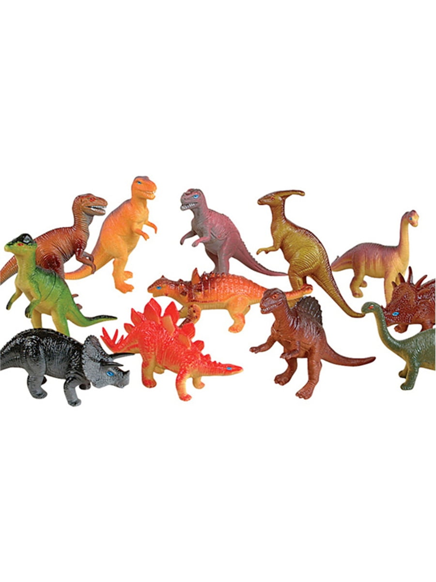 Rhode Island Novelty Lot 12 Assorted 8" Jurassic Prehistoric Dinosaur PVC Figurines Decorations