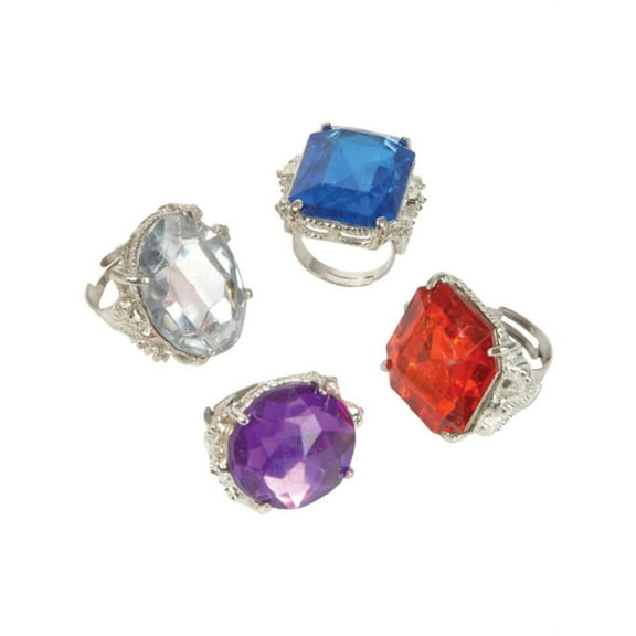 Lot Of 12 Jumbo Adult Vintage Hollywood Starlet Assorted Rhinestone Bling Rings