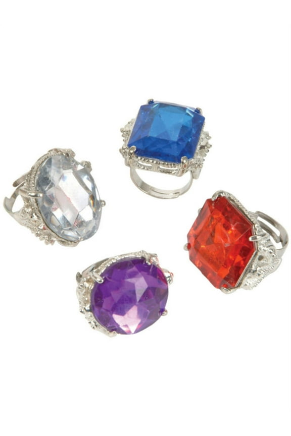 Lot Of 12 Jumbo Adult Vintage Hollywood Starlet Assorted Rhinestone Bling Rings