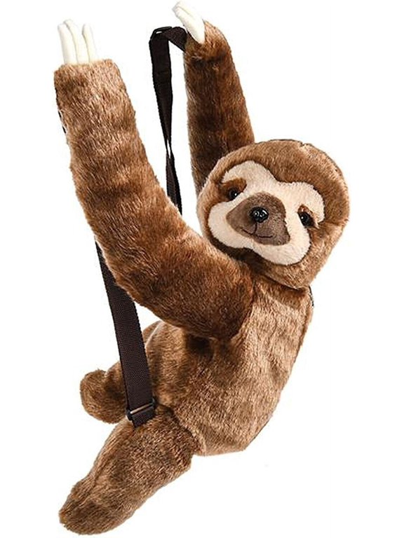 Rhode Island Novelty Plush Animal Travel and Adventure Backpack Bag - Sloth