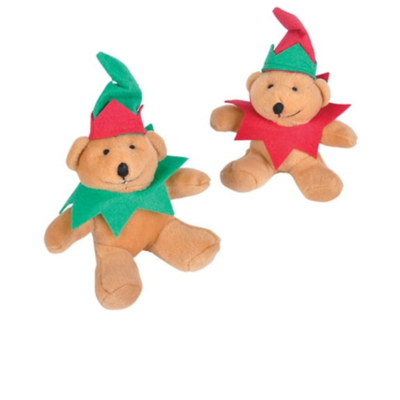 Plush Stuffed Festive Santa Elf Christmas Teddy Bear Toy