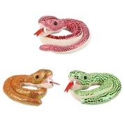 Rhode Island Novelty Plushes - SET OF 3 METALLIC SNAKES Green, Red & Orange54 inch